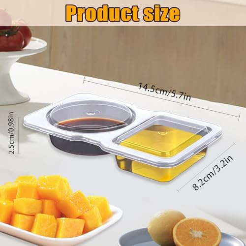 20 Pack Reusable Snack Containers with Lids - Double Compartment