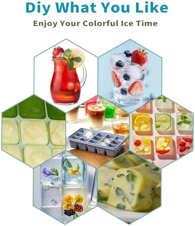 Silicone Ice Cube Tray, Ice Trays For Freezer with Lid
