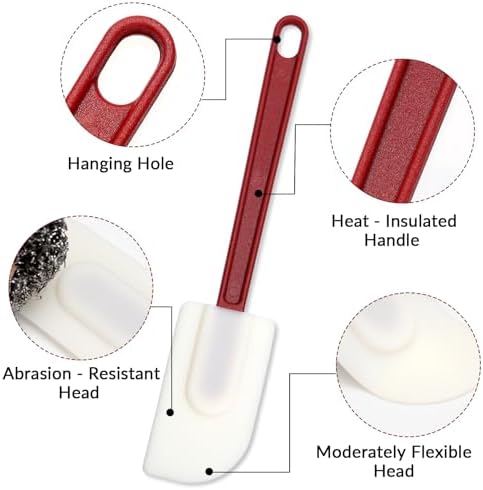 4 PCS Heat Resistant Silicone Spatulas, 10-Inch Silicone Scraper