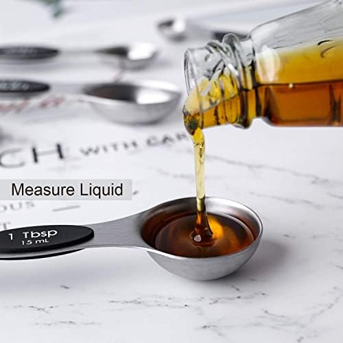 Magnetic Measuring Spoons Set of 7 Stainless Steel Dual Sided