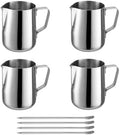 4 Pcs Milk Frothing Pitcher with Latte Art Pens 20 oz Steamer Frother