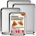 Stainless Steel Baking Sheet Set of 4, Heavy Duty Non-Stick Cookie