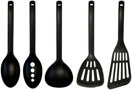 Fox Run Nylon Utensil Set, Ladle, Slotted Spoon, Spoon, Turner, and