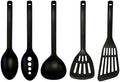Fox Run Nylon Utensil Set, Ladle, Slotted Spoon, Spoon, Turner, and
