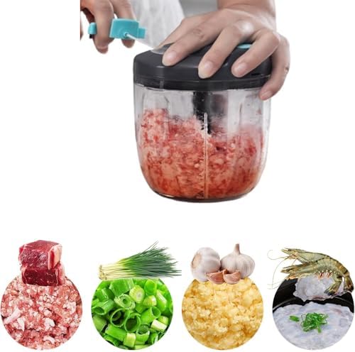 Multifunctional Hand Pull String Garlic Mincer Onion Cutter, Manual