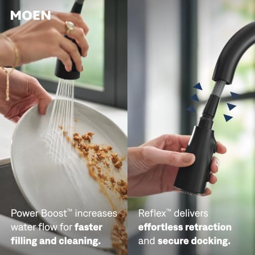 Moen Riley Touchless Pulldown Kitchen Faucet, Matte Black