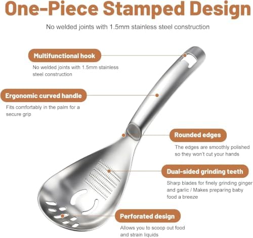 5‐in‐1 Multifunctional Cooking Spoon, 304 Stainless Steel Cooking