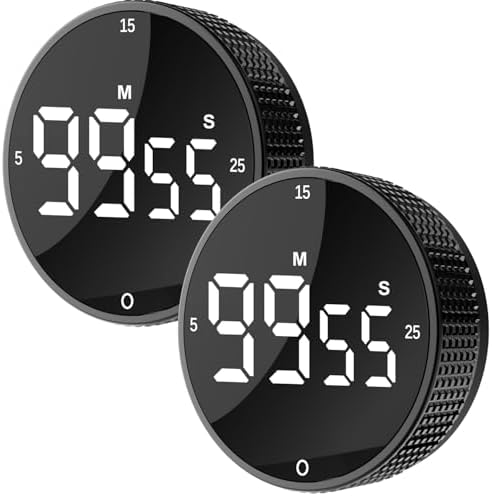 Digital Kitchen Timer with Large LED Display, Black