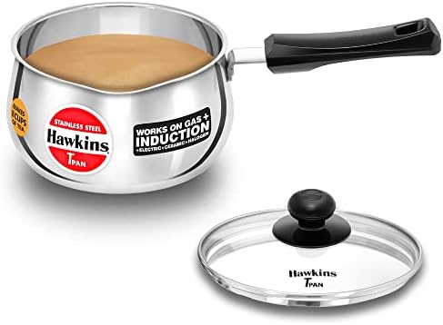 Hawkins 2 Litre Tpan, Stainless Steel Tea Pan with Glass Lid