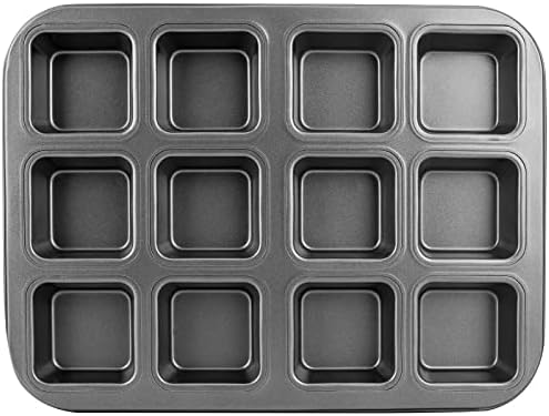 Beasea Brownie Pan with Dividers, 1 Set 12 Cavity All Edges Square