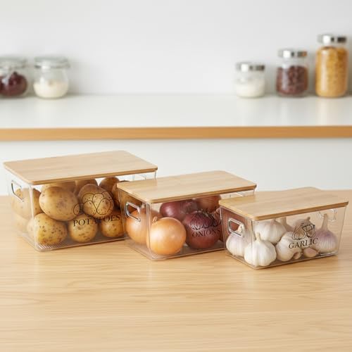 3 Pack Onion and Garlic Potato Storage Baskets,Stackable Vegetable