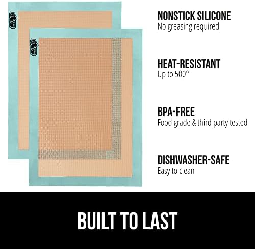 GORILLA GRIP Nonstick Silicone Baking Mats, 2PK, Half Sheet