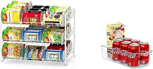 Simple Houseware Stackable Can Rack Organizer + Kitchen Bin Organizer