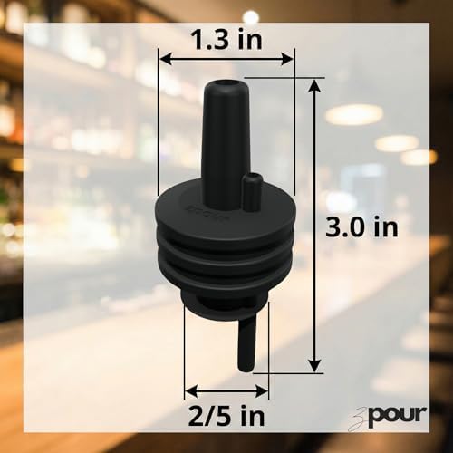 Black Premium Quality Liquor Pour Spouts Pack 12 Reusable Leakproof