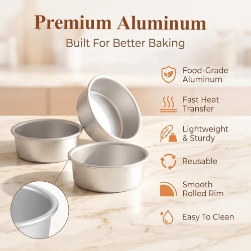 18 Pcs 4 Inch Round Cake Pans Aluminum Round Baking Molds