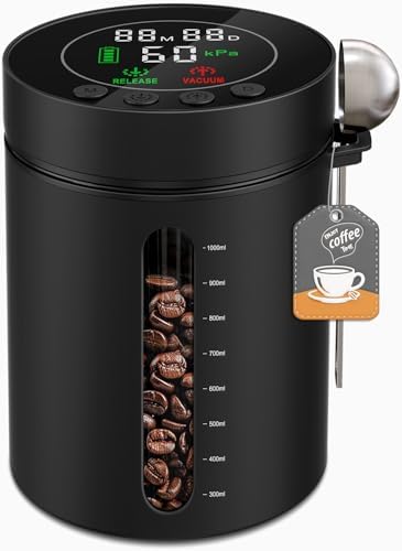 Automatic Vacuum Coffee Canister, 1.3L, LED Display