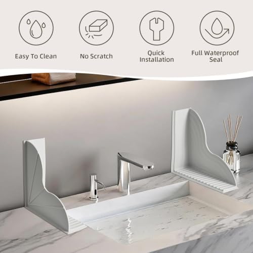 JET LAG 2 Pack Silicone Shower Splash Guard with Strong Suction Cups