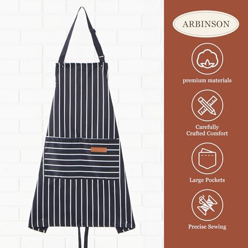 2 Pack Cooking Aprons Adjustable Bib Apron for Women with 2 Pockets