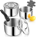 P&P CHEF Tri-Ply 9Pcs Cooking Pots and Sauce Pans Set with Removable Handle