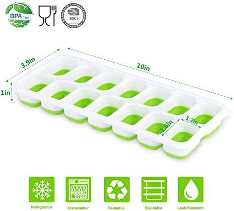 Ice Cube Tray 6 Packs, Silicone ice Cube Tray With Lid, Ice Cube Trays