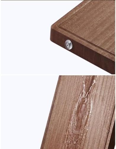 Large Reversible Wooden Cutting Board with Metal Handle Juice Grooves