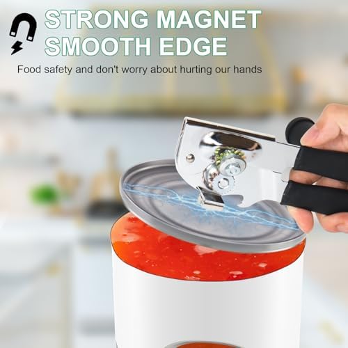 Manual Can Opener with Folding Crank Handle, Commercial Heavy Duty