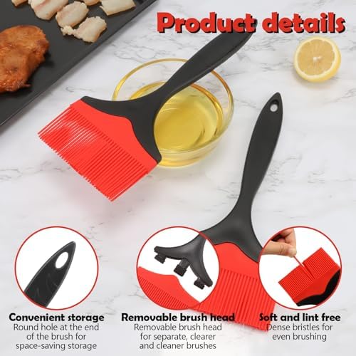 Extra Large Silicone Basting Pastry Brush, 3.9in Wide Heat Resistant