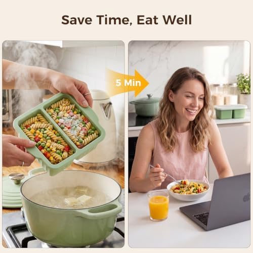 5 Pack Silicone Freezer Trays with Lids, Soup Cubes Freezer Molds