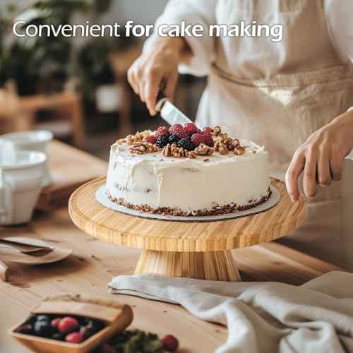 MASTERTOP 6 IN 1 Wooden Cake Stand with Lid