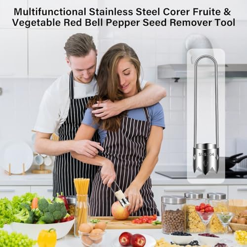 2PCS Red Bell Pepper Seed Corer, 2024 Upgraded Stainless Steel Fruite
