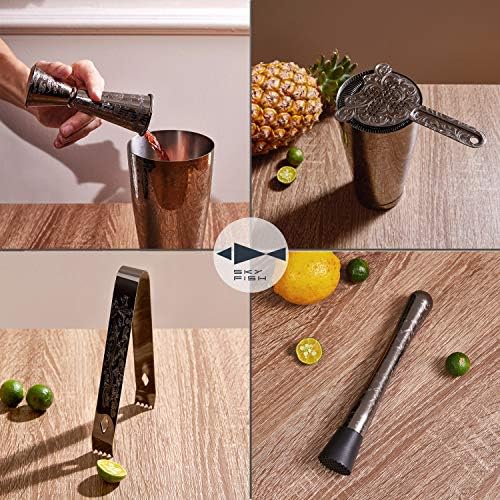 SKY FISH Bartender Kit Cocktail Shaker Set-7 Pieces Stainless Steel