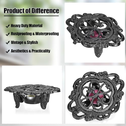 Sumnacon Cast Iron Teapot Warmer Dish Cups Heater Decorative Trivet