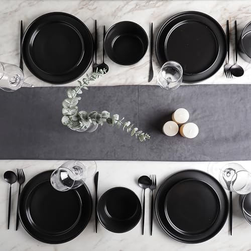 Stone Lain Celina Stoneware 16 Piece Dinnerware Set, Plates and Bowls