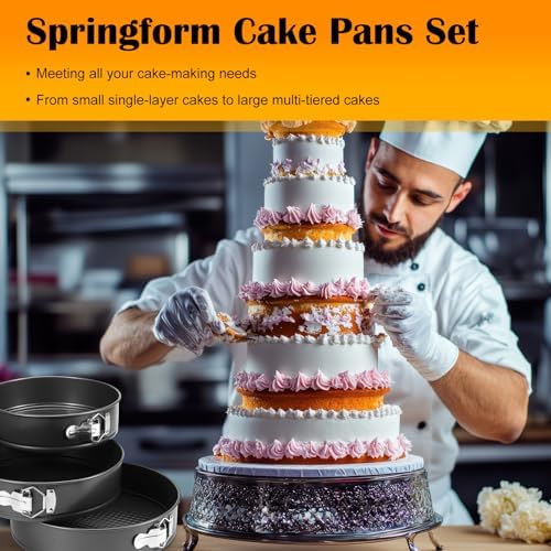 Nonstick Springform Pan Set 6 Sizes, Removable Bottom Baking