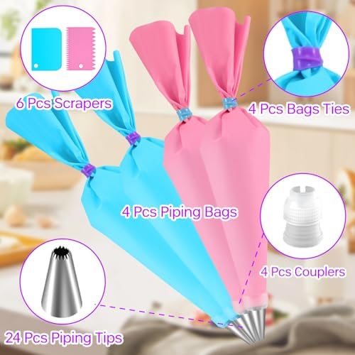 Piping Bag and Tips Set,Reusable Pastry Bag,Baking Piping Set