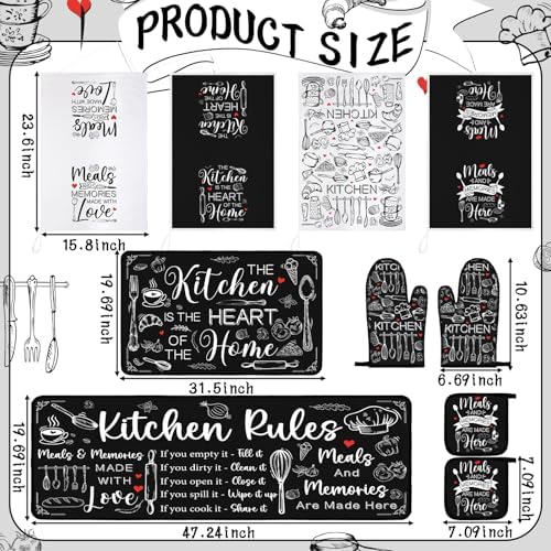Fourluoo 10-Piece Black and White Kitchen Accessories Set
