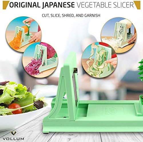 Vollum Vegetable Spiralizer with 4 Blades Straight and Serrated