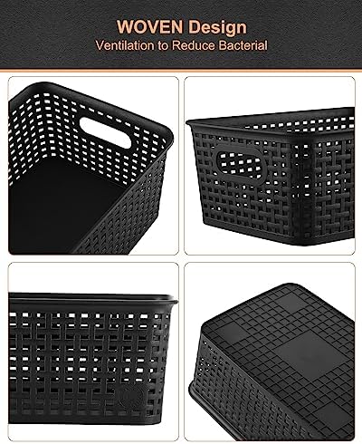 AREYZIN Storage Bins Plastic Storage Baskets With Lid Small Baskets