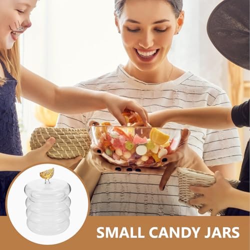 Glass Candy Dish with Lid, Glass Snack Jar and Sugar Bowl, Divided