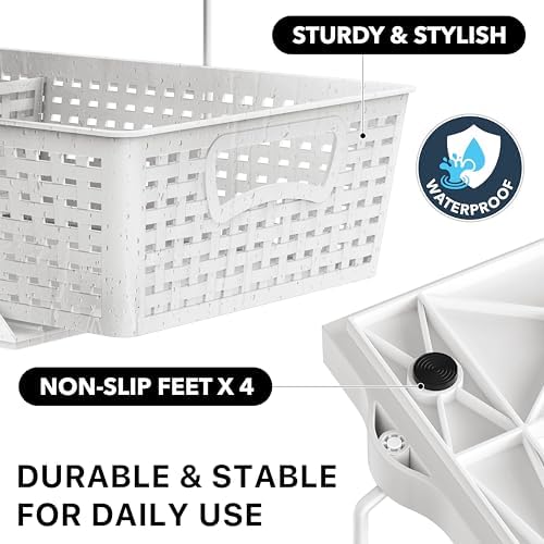 Simple Houseware 2 Tier Pull-Out Under Sink Storage, White