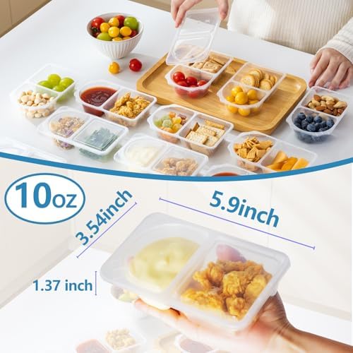 TAIHUIMY 10 oz Reusable Snack Containers with Lids for Kid, 2