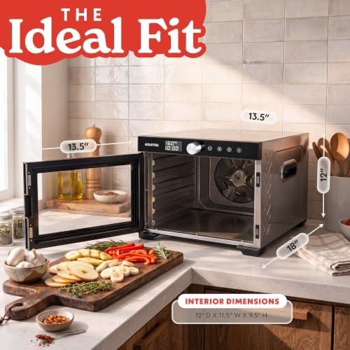 Gourmia 6-Tray Stainless Steel Food Dehydrator