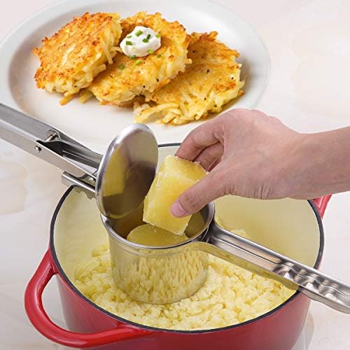 Potato Ricer 15oz, Heavy Duty Stainless Steel Potato Masher and Ricer