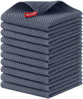 Homaxy 100% Cotton Waffle Weave Kitchen Dish Cloths 10-Pack, Dark Grey