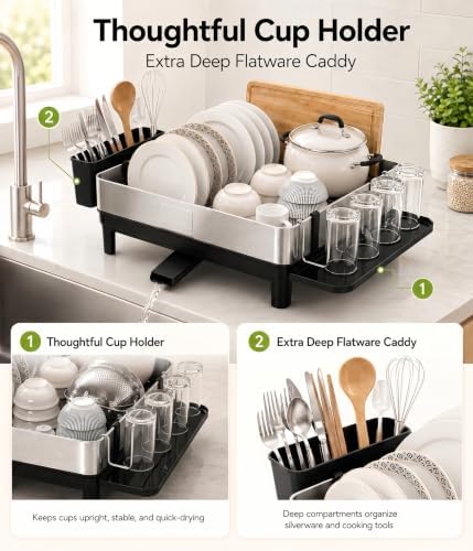 Dish Drying Rack, 17-Inch, Stainless Steel