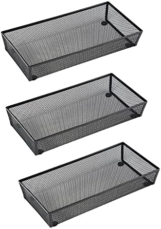 BYCY 3 Pack Mesh Flatware Drawer Organizer for Kitchen/Office/Home
