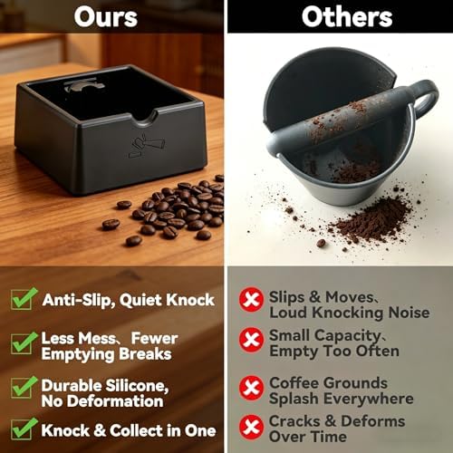 Silicone Espresso Knock Box, Durable Barista Knock Box for Coffee