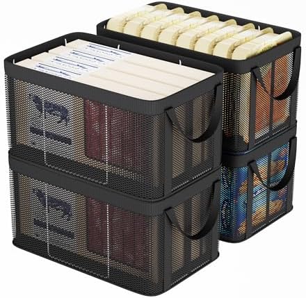 Aokeyee 4 Pack Large Deep Freezer Organizer Bins