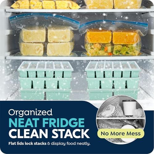 Silicone Freezer Trays with Lids, Soup Molds for Meal Prep, 3 Pack