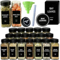 24 Spice Jars with Label, Glass Spice Bottles With Shaker Lids